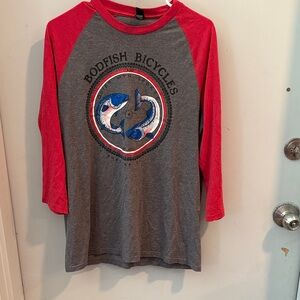 District Men’s Red and Gray Bicycle Bodfish Baseball Tee